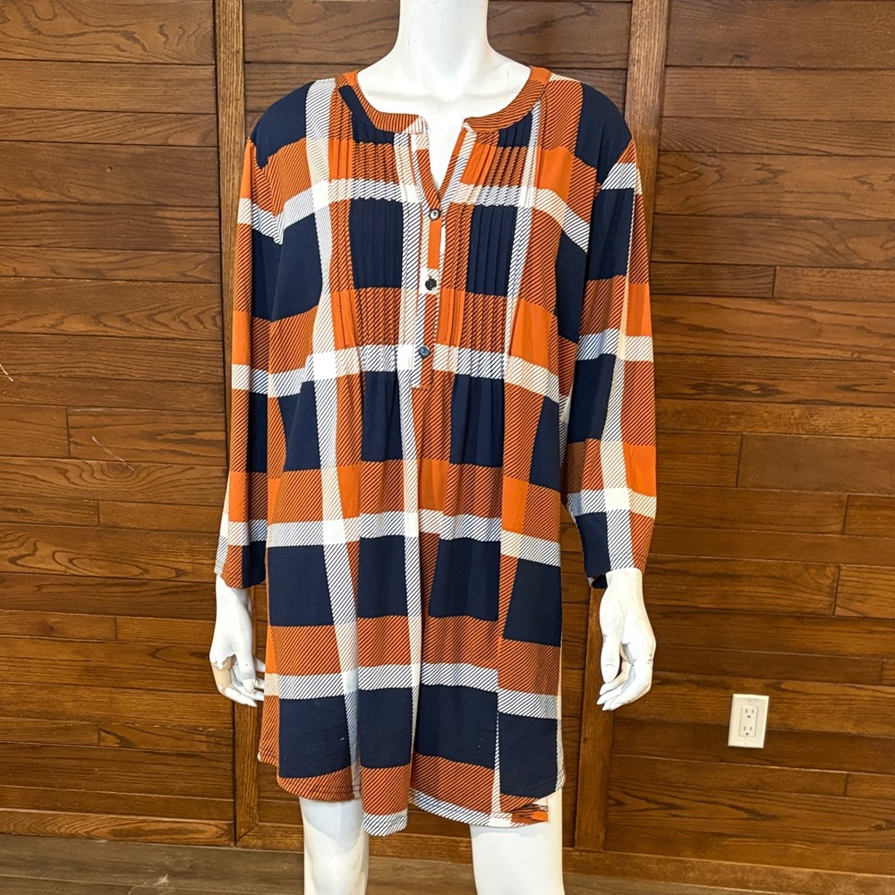 Reborn Vibrant Plaid Long Sleeve Dress